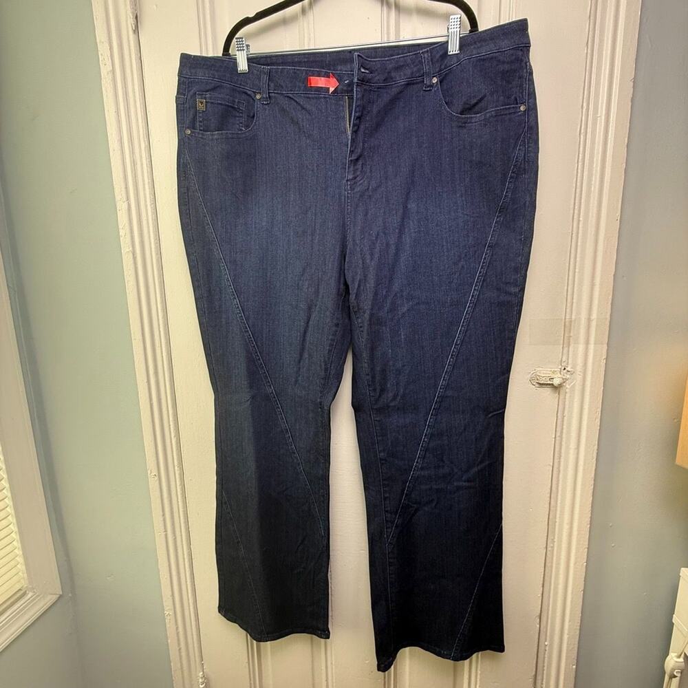 Belle by Kim Gravel Primabelle Denim Diagonal Seam Womens 24 *Missing Button*